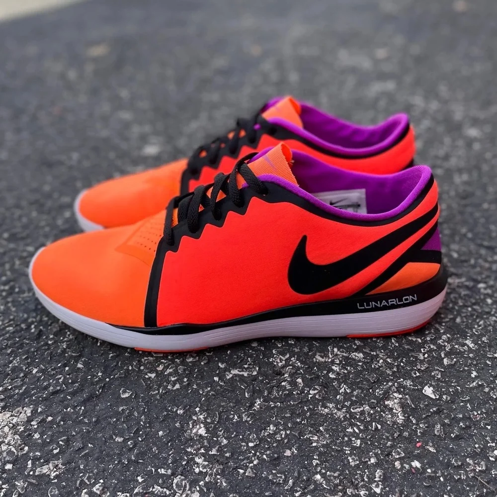 Nike Lunar Sculpt Cross Training Sneakers Lunarlon Neon Orange Athleisure Gym